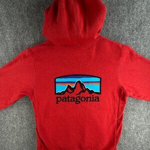 Patagonia Uprisal Hoody Red Fleece Lined Hoodie Men Pullover Drawstring XS Adult